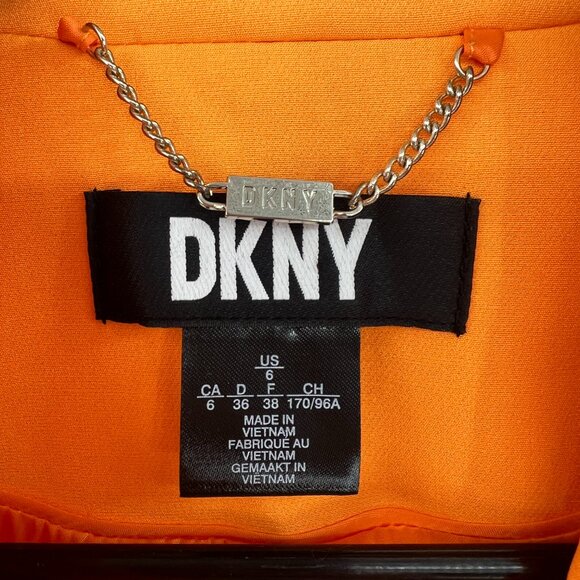 NWT DKNY Orange Button Front Blazer Women's 6 $149 MSRP - Picture 2 of 5